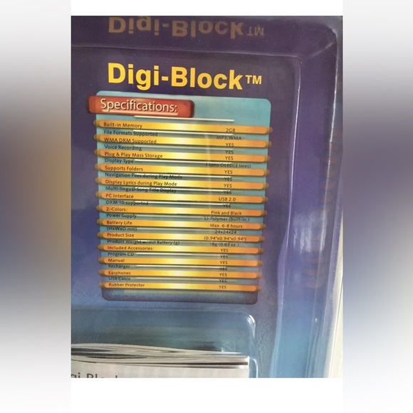 New Vintage CUBE MP3 PLAYER, DIGI-BLOCK, 2GB MUSIC STORAGE SEALED PACKAGE - Picture 8 of 10